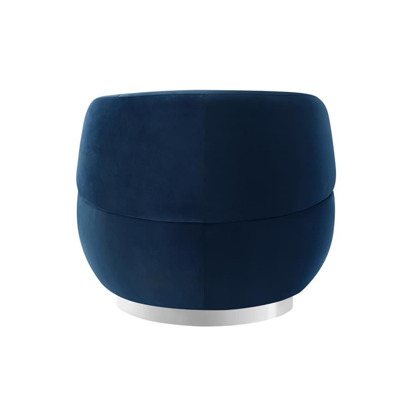 Posh Living Kenzleigh Velvet Accent Chair Navy/Chrome