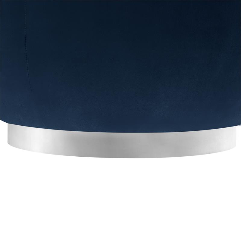 Posh Living Kenzleigh Velvet Accent Chair Navy/Chrome