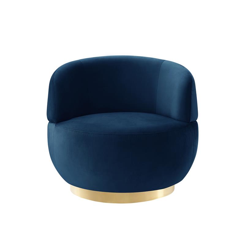 Posh Living Kenzleigh Velvet Accent Chair Navy/Gold