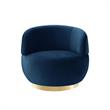 Posh Living Kenzleigh Velvet Accent Chair Navy/Gold