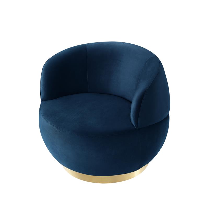 Posh Living Kenzleigh Velvet Accent Chair Navy/Gold
