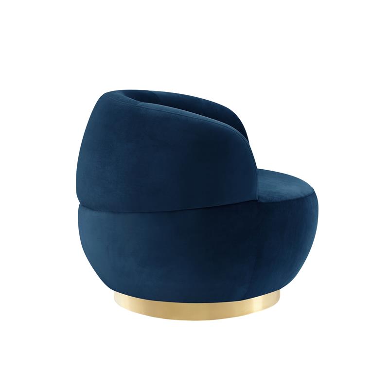 Posh Living Kenzleigh Velvet Accent Chair Navy/Gold