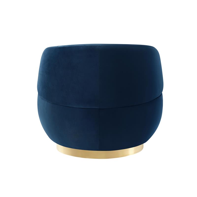 Posh Living Kenzleigh Velvet Accent Chair Navy/Gold