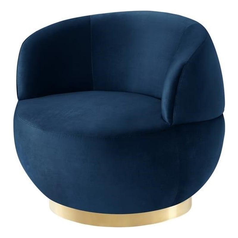 Posh Living Kenzleigh Velvet Accent Chair Navy/Gold