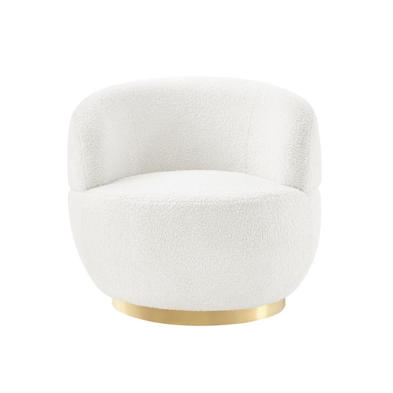 Posh Living Kenzleigh Sherpa Accent Chair White/Gold
