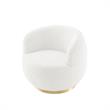 Posh Living Kenzleigh Sherpa Accent Chair White/Gold