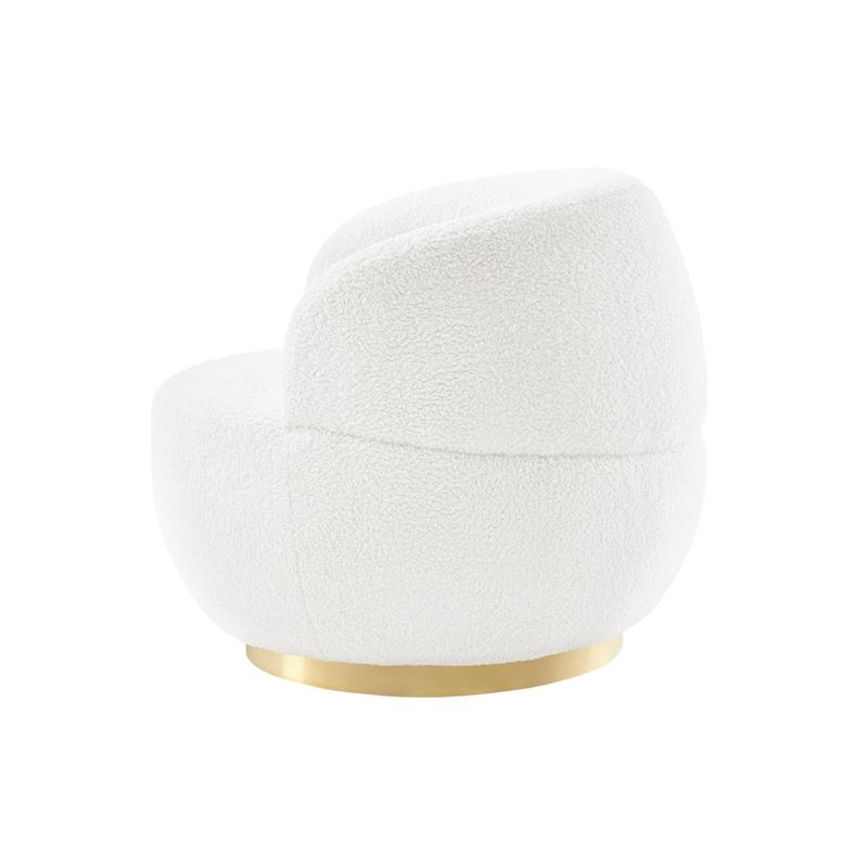 Posh Living Kenzleigh Sherpa Accent Chair White/Gold