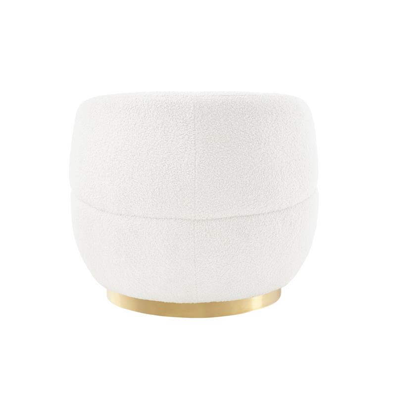 Posh Living Kenzleigh Sherpa Accent Chair White/Gold