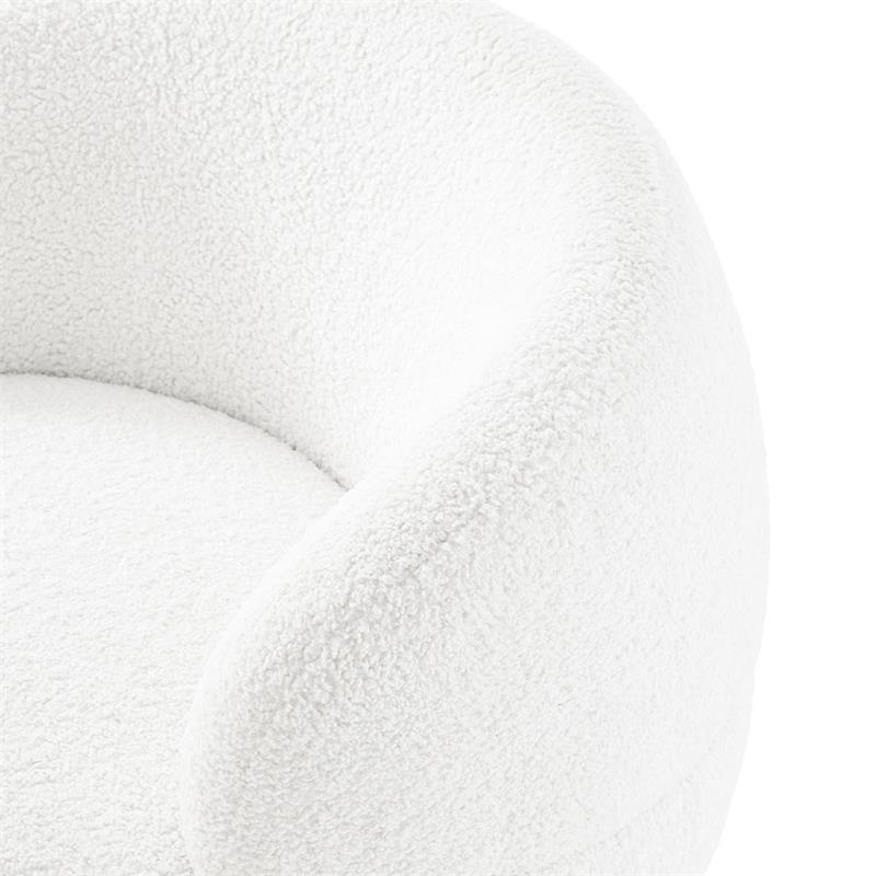 Posh Living Kenzleigh Sherpa Accent Chair White/Gold