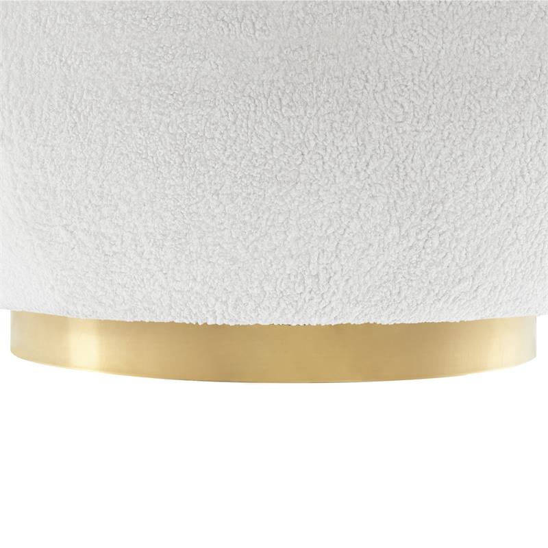 Posh Living Kenzleigh Sherpa Accent Chair White/Gold