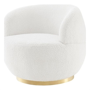 Posh Living Kenzleigh Sherpa Accent Chair White/Gold