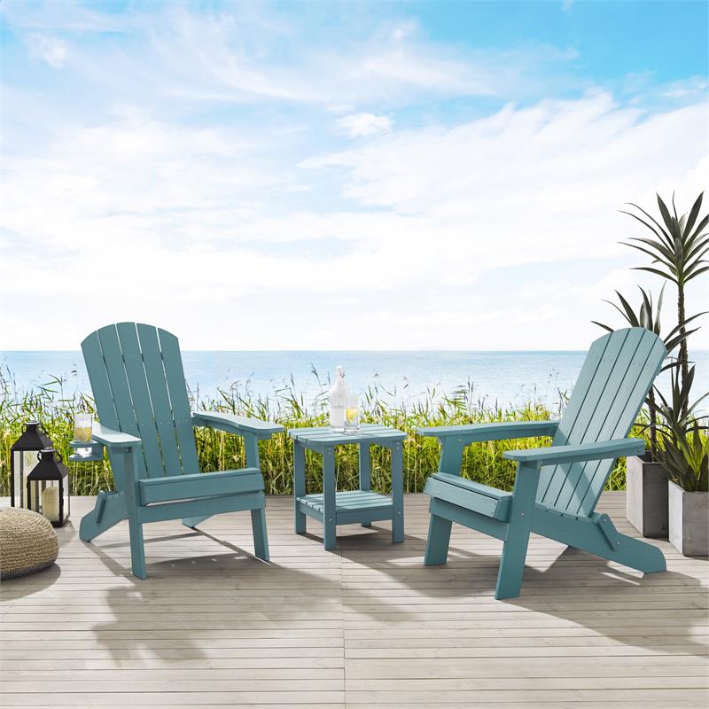 Posh Living Zayna Outdoor Adirondack Chair Aqua