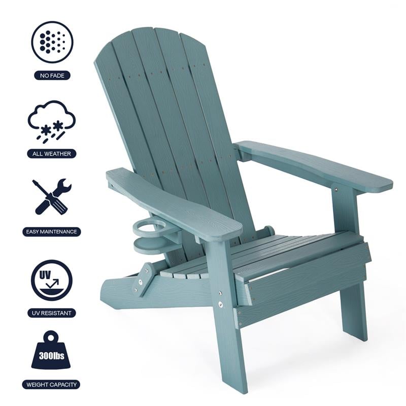 Posh Living Zayna Outdoor Adirondack Chair Aqua