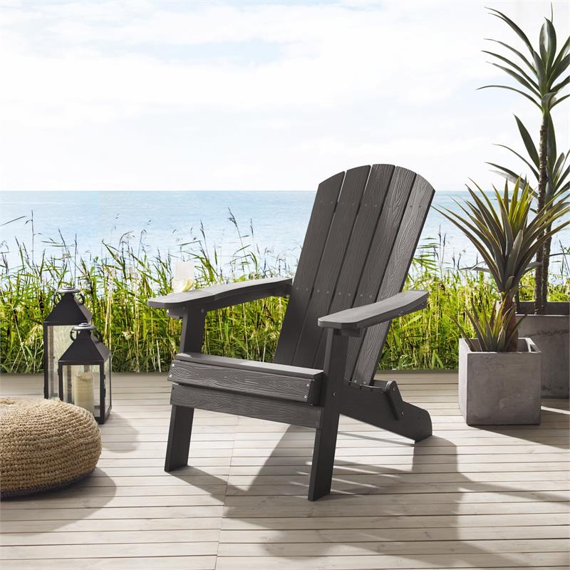 Posh Living Zayna Outdoor Adirondack Chair Black