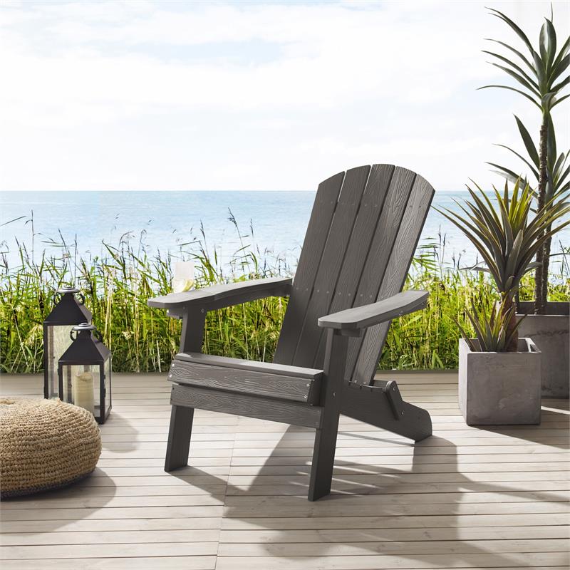 Posh Living Zayna Outdoor Adirondack Chair Charcoal Grey