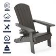 Posh Living Zayna Outdoor Adirondack Chair Charcoal Grey