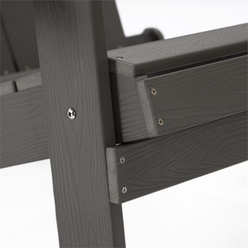 Posh Living Zayna Outdoor Adirondack Chair Charcoal Grey