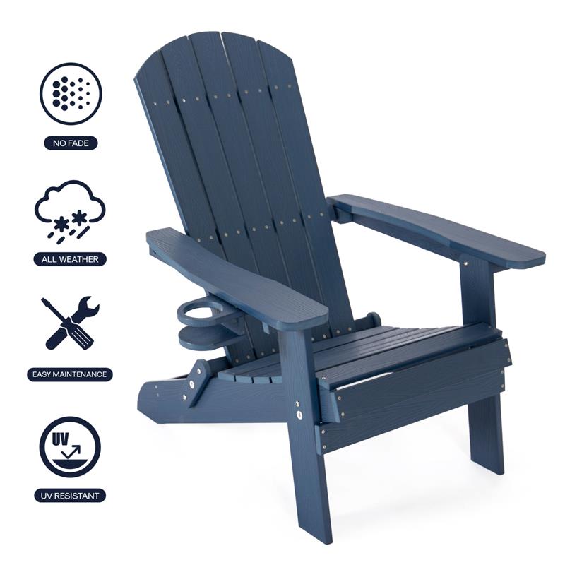 Posh Living Zayna Outdoor Adirondack Chair Navy