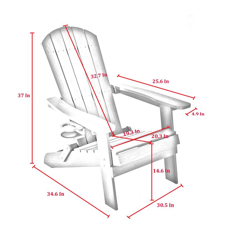 Posh Living Zayna Outdoor Adirondack Chair Orange