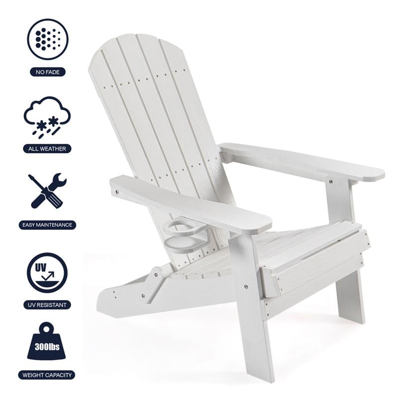 Posh Living Zayna Outdoor Adirondack Chair White