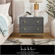 Posh Living Taleah Faux Shagreen Side Table Grey/Gold