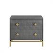 Posh Living Taleah Faux Shagreen Side Table Grey/Gold