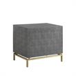 Posh Living Taleah Faux Shagreen Side Table Grey/Gold