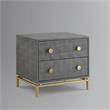 Posh Living Taleah Faux Shagreen Side Table Grey/Gold