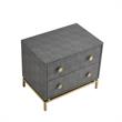 Posh Living Taleah Faux Shagreen Side Table Grey/Gold