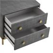 Posh Living Taleah Faux Shagreen Side Table Grey/Gold