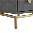 Posh Living Taleah Faux Shagreen Side Table Grey/Gold