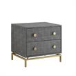 Posh Living Taleah Faux Shagreen Side Table Grey/Gold