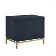 Posh Living Taleah Faux Shagreen Side Table Navy/Gold