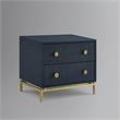Posh Living Taleah Faux Shagreen Side Table Navy/Gold