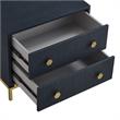 Posh Living Taleah Faux Shagreen Side Table Navy/Gold