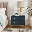 Posh Living Taleah Faux Shagreen Side Table Navy/Gold