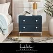 Posh Living Taleah Faux Shagreen Side Table Navy/Chrome
