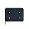 Posh Living Taleah Faux Shagreen Side Table Navy/Chrome