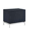 Posh Living Taleah Faux Shagreen Side Table Navy/Chrome