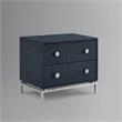 Posh Living Taleah Faux Shagreen Side Table Navy/Chrome