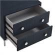Posh Living Taleah Faux Shagreen Side Table Navy/Chrome