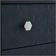 Posh Living Taleah Faux Shagreen Side Table Navy/Chrome