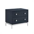 Posh Living Taleah Faux Shagreen Side Table Navy/Chrome