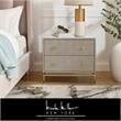 Posh Living Taleah Faux Shagreen Side Table Cream White/Gold