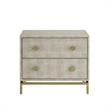 Posh Living Taleah Faux Shagreen Side Table Cream White/Gold
