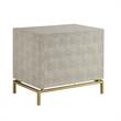 Posh Living Taleah Faux Shagreen Side Table Cream White/Gold