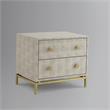 Posh Living Taleah Faux Shagreen Side Table Cream White/Gold