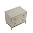 Posh Living Taleah Faux Shagreen Side Table Cream White/Gold