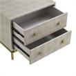 Posh Living Taleah Faux Shagreen Side Table Cream White/Gold
