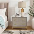Posh Living Taleah Faux Shagreen Side Table Cream White/Gold